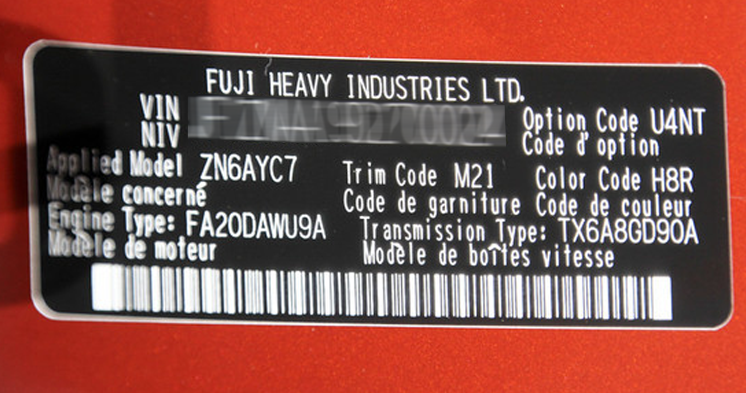 Paint Color Codes for Toyota 86/GR86, Scion FR-S & Subaru BRZ